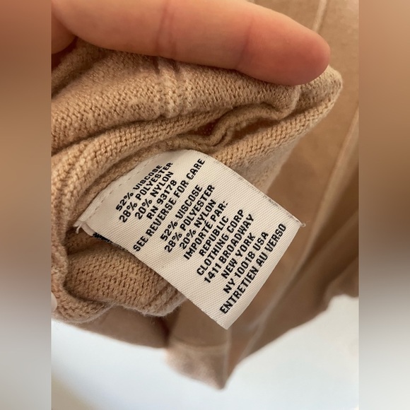 Magaschoni tan and cream stripped viscose nylon crew neck sweater - Picture 4 of 4